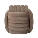 Moderne Softy puf i flettet design med velourpolstring 