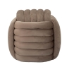 Moderne Softy puf i flettet design med velourpolstring 
