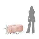 Moderne flettet velourbænk, 90x45x45 cm, Softy 