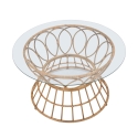 Rundt sofabord i rattan og glas 75x44,5 cm Panama Circle Tilbud