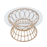Rundt sofabord i rattan og glas 75x44,5 cm Panama Circle Tilbud
