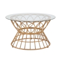 Rundt sofabord i rattan og glas 75x44,5 cm Panama Circle Kampagne