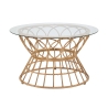 Rundt sofabord i rattan og glas 75x44,5 cm Panama Circle Kampagne