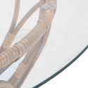 Rundt sofabord i rattan og glas 75x44,5 cm Panama Circle Udsalg