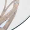 Rundt sofabord i rattan og glas 75x44,5 cm Panama Circle Udsalg