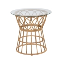 Rundt rattanbord med glasplade 50x50cm Panama Circle Kampagne
