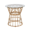 Rundt rattanbord med glasplade 50x50cm Panama Circle Kampagne