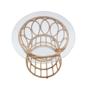 Rundt rattanbord med glasplade 50x50cm Panama Circle Tilbud