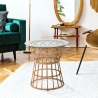 Rundt rattanbord med glasplade 50x50cm Panama Circle På Tilbud