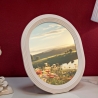 Ovally oval fotoramme i hvid resin 20x25 cm På Tilbud