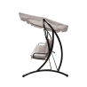 Haveswing til 3 personer med soltag 230x120x165cm grå Deluxe Tilbud