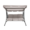 Haveswing til 3 personer med soltag 230x120x165cm grå Deluxe På Tilbud