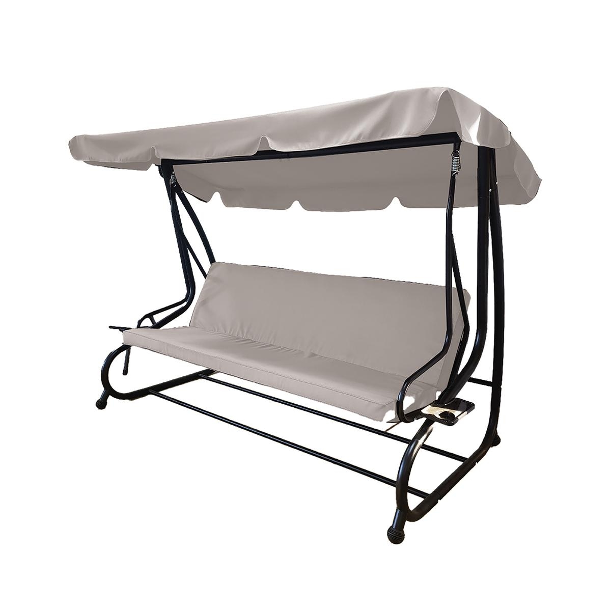 Haveswing til 3 personer med soltag 230x120x165cm grå Deluxe Kampagne Haveswing til 3 personer med soltag 230x120x165cm grå Deluxe Kampagne