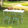Pic-Quick campingbord-sæt med 4 foldbare taburetter På Tilbud