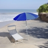 Strandparasol i aluminium Ø2,20m 8 ribber inkl. taske Rimini På Tilbud