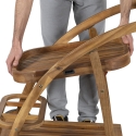 Carrello porta vivande due ripiani con ruote in legno di acacia Bali Rabatter