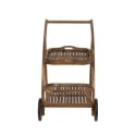 Carrello porta vivande due ripiani con ruote in legno di acacia Bali Udsalg