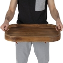 Carrello porta vivande due ripiani con ruote in legno di acacia Bali Udvalg