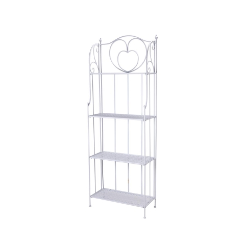 Scaffale 4 ripiani richiudibile in ferro 60,5x28xh.167cm bianco Ravun Kampagne