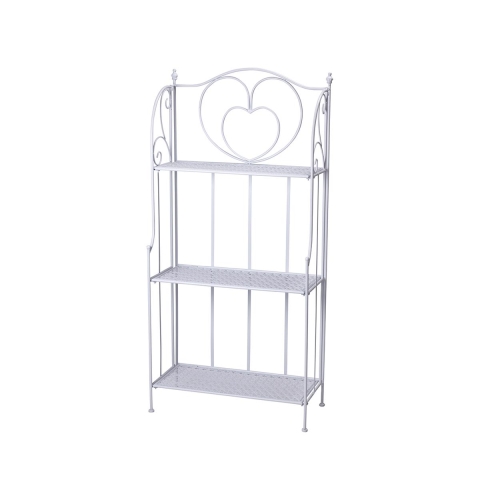 Scaffale 3 ripiani richiudibile in ferro 60,5x28xh.127cm bianco Karnel Kampagne