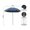Strandparasol Ø2,4 m i aluminium med 16 ribber, justerbar Shangai Billig