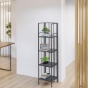 Scaffale da esterno slim 4 ripiani in ferro battuto richiudibile Nuvia På Tilbud