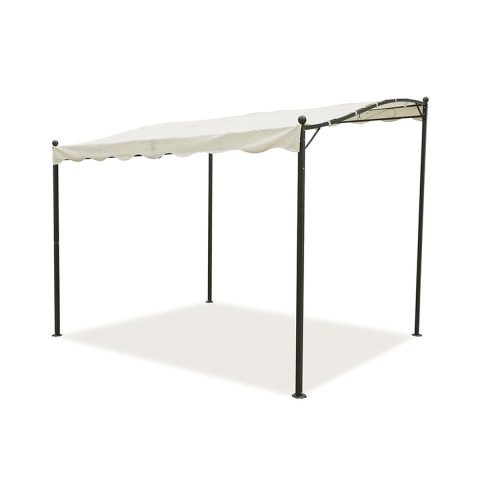 Gazebo a veranda idrorepellente 3x2,5m in ferro ecrù Sarnok Kampagne