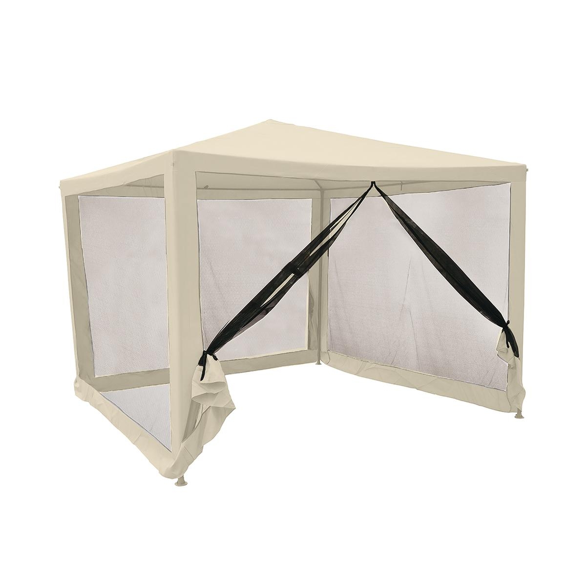 Gazebo idrorepellente con zanzariere 3x3m ferro ecrù Dakar Kampagne Gazebo idrorepellente con zanzariere 3x3m ferro ecrù Dakar Kampagne