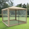 Gazebo idrorepellente con zanzariere 3x3m ferro ecrù Dakar På Tilbud