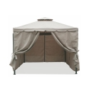 Gazebo idrorepellente 3x3m 4 tende laterali ferro tortora Tangeri På Tilbud