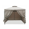 Gazebo idrorepellente 3x3m 4 tende laterali ferro tortora Tangeri På Tilbud
