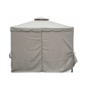 Gazebo idrorepellente 3x3m 4 tende laterali ferro tortora Tangeri Tilbud