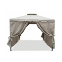 Gazebo idrorepellente 3x3m 4 tende laterali ferro tortora Tangeri Udsalg