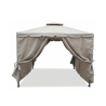 Gazebo idrorepellente 3x3m 4 tende laterali ferro tortora Tangeri Udsalg