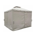 Gazebo idrorepellente 3x3m 4 tende laterali ferro tortora Tangeri Udvalg