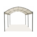 Vandtæt tunnel-gazebo 3x4m, stål, 6 stolper, ecru Lomek Tilbud