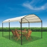Vandtæt tunnel-gazebo 3x4m, stål, 6 stolper, ecru Lomek På Tilbud