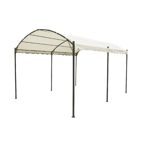 Vandtæt tunnel-gazebo 3x4m, stål, 6 stolper, ecru Lomek Kampagne