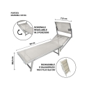 Aluminium liggestol til strand og have med solskærm Riccione 