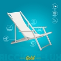 Sæt med 2 Riccione Gold Lux strandstol sammenfoldelig textile havestol 