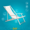 Sæt med 2 Riccione Gold Lux strandstol sammenfoldelig textile havestol 