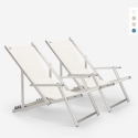 Sæt med 2 Riccione Gold Lux strandstol sammenfoldelig textile havestol Udvalg