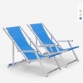 Sæt med 2 Riccione Gold Lux strandstol sammenfoldelig textile havestol Kampagne