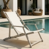 Sæt med 2 Riccione Gold Lux strandstol sammenfoldelig textile havestol Valgfri