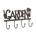 Vægmonteret jernkrog med 4 kroge Garden På Tilbud