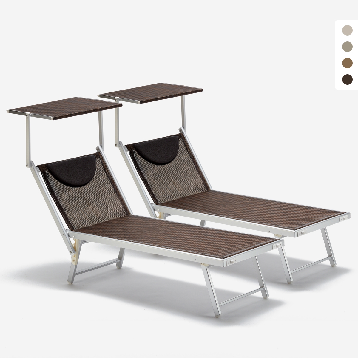 Sæt med 2 Santorini Limited Edition solsenge med solskærm Kampagne
