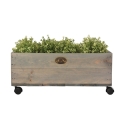 FSC-certificeret blomsterkasse i træ med hjul 59x39,2x25,2 cm På Tilbud