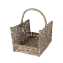 Kurv til brænde i pileflet med hank 45,8x36x51,5 cm Tilbud