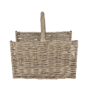 Kurv til brænde i pileflet med hank 45,8x36x51,5 cm Udsalg