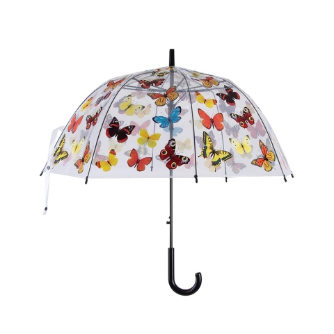 Transparent paraply med farverige sommerfugleprint Kampagne